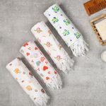 ZAHYA Floral Bath Towel 100% Fine Cotton Large Size (Set of 4) Assorted | Absorbent, Quick Dry, Feather Light, Super Soft | (Fringe Border)