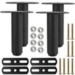 KOHAND Set of 4 Black Adjustable Bed Legs, Heavy Duty Bed Center Frame Slat Furniture Feet Support 180-330mm, Cabinet Sofa Bed Frame Replacement Parts Feet