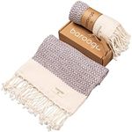 BAROOGA Turkish Hand Towel (Set of 2) for Kitchen and Bathroom | Diamond Weave, 100% Cotton, 50 X 100 cm | Prewashed Decorative Peshtemal Towel for Face, Hand, Hair, Yoga, Dishcloth, Tea Towel (Lilac)