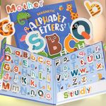 Fullware Magnetic Letters Learning Board for Kids, Uppercase & Lowercase, Alphabet Fridge Magnet Toddlers, Educational Toys 1 2 3 4 5 6 Year Old, Word Spelling, Foldable Travel Games, Gift Boys Girls