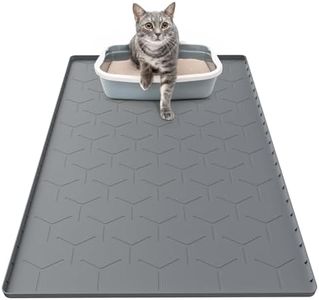 Garoopion Cat Litter Box Mat, Large 34" X 22" Cat Litter Mat, Waterproof Silicone Pad for Floor, Dark Gray