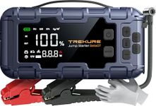 TREKURE 7-IN-1 6000A Jump Starter Power Pack with 160PSI Air Compressor, PD45W Charger with Car Battery Booster Jump Starter (all Gas/12L Diesel), Car Jump Starter Power Bank, Gloves, Lights, QC3.0