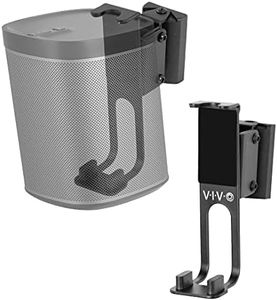 VIVO Black Dual Wall Mount Brackets Designed for Sonos One, SL, and Play:1 Audio Speakers, Adjustable Mounting for 2 Sonos Speakers (MOUNT-PLAY1B)