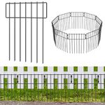 20 Pack Animal Barrier Fence, Total 16.7 Inch(H) X 20.8 Ft(L) No Digging Garden Fence, Rustproof Wire Garden Bottom Fence, Dog Rabbits Ground Stakes Border Fence for Garden, Outdoor Patio.