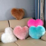 Catchyx Cart Set of 5 Small Size Heart Shape Pillow, Different Colors (5)