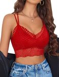 Avidlove Women's Lace Bralette Sexy Camisoles Strap Crop Top Bra Red L