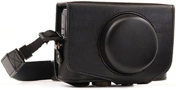 MegaGear MG1173 Canon PowerShot SX740 HS, SX730 HS Ever Ready Leather Camera Case with Strap - Black