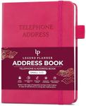 Legend Planner Address Book with Alphabetical Tabs – Mini Telephone Contacts Book for Phone Numbers, Addresses, Passwords, Small (Hot Pink)