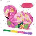 WERNNSAI Flamingo Pinata - Pink Pinata Bundle with Blindfold and Bat for Girls Pinata Tropical Flamingo Theme Birthday Party Supplies Summer Pool Party Decorations for Fiestas Baby Shower