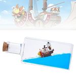 LAUPVXA Unsinkable Pirate Ship, Housand Sunny Fluid Drift Bottle, Ship in a Bottle Cruise Ship Model Toy, Suitable for Car Decoration, Home Showcase Desktop Ornaments-Drifting Bottle