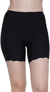 GLAMORAS Nylon Spandex High Waist Cycling Shorts Seamless Under Skirt Short for Women & Girls Stretchable Skin Fit Shorties Tights Biker Bicycle Shorts - Black - XL