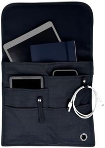 SO~MINE Airplane Pocket Organizer | Tray Table Cover | In Flight Seat Back Organizer Bag | Commuter Essential Travel Bag | Media Pouch For Flying | Travel Gift | Attaches To Luggage (Black)