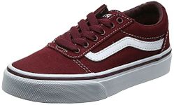 Vans Unisex Kids Yt Ward Sneaker, Red Canvas Port Royale White 8j7, 5 UK