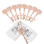 WODEGIFT 60 PCS Bridal Shower Favors，Wedding Favors Key Bottle Opener with Thank You Card Tag and Key Chains,Wedding Souvenirs for Guests(Rose Gold)