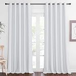 NICETOWN Room Divider Curtain 110 inches Long, Grommet Room Darkening Curtain Thermal Window Treatment Sound Dampening for Sliding Glass Door, Greyish White, W66 x L110, 1 Panel