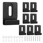 8Pcs Metal Mirror Clips, Mirror Clips for Frameless Mirror with Screws Rubber Pads, Heavy Duty Wall Mounting Mirror Hanger Kit for Mirror Tile Hanger Bracket (Black)