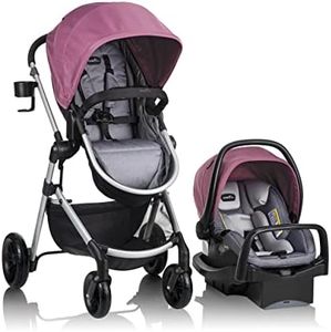 Evenflo Pivot Modular Travel System with LiteMax Infant Car Seat with Anti-Rebound Bar (Dusty Rose Pink)