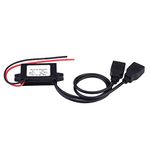 USB Adapter, 3A DC 12V to DC 5V Dual USB Adapter Converter Module for Car Motorcycle Phone , Black