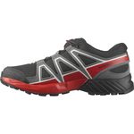 Salomon Junior SPEEDCROSS Outdoor Shoes for Kids, Black/Quiet Shade/High Risk Red, 6 US Little Kid