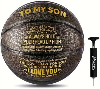 Moactiv Customized Engraved Basketball for Son, Sports Love Son Gifts, Custom Birthday Graduation Back to School Gifts for sons,Size 7-29.5"