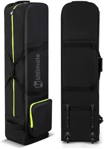 COSTWAY Bolsa de Golf de Viaje con Ruedes, Tela Oxford Resistente al Desgaste e Impermeable, Cremallera y Llave, Fundas de Viaje Plegable para Palos de Golf Aerolíneas