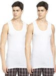 Jockey 8816 Men's Super Combed Cotton Round Neck Sleeveless Vest with Extended Length for Easy Tuck (Pack of 2)_White_80