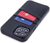 Dockem Wallet Case for iPhone 13 Pro Max with Built-in Metal Plate for Magnetic Mounting & 2 Credit Card Holder Pockets: Exec M2, Premium Synthetic Leather (6.7" iPhone 13 Pro Max, Black)