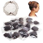 OSEN Elastic Edge Mesh Invisible Hair Nets for Women Hair Bun Holder for Ballet Bun Fixing Juda Net, Large Size, Pack of 24 Pieces