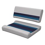 Wise 8WD125FF-1011 Deluxe Series Pontoon Flip-Flop Seat Cushion Set, Grey/Navy/Blue (8WD125FF-1B-221 Base Required to Complete)