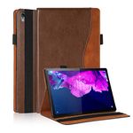 Case for Lenovo Tab P11 Plus 2021 (TB-J616F/607F)/ P11 2020 11 inch (TB-J606F/606X/607F) Tablet Case with Hand Strap Multi-Angle Stand PU Leather Flip Folio Cover, Brown