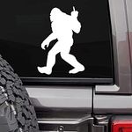 MAZ DISTRIBUTIONS – Bigfoot Middle Finger Sticker – Vinyl Sasquatch Middle Finger Decal for Car, Truck, and Van – Indoor and Outdoor Use – Waterproof for Laptop Decal – MAZ – 430 (White)