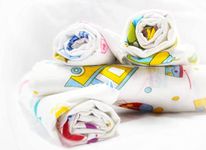 Trance Home Linen Super Ultra Soft 100% Cotton New Born Baby Swaddle Wrap | New Born Babies Soft Pure Cotton Sheets | Ideal Baby Shower Gift | Baby Wrap Set (100x100 cm, Nursery Print, Pack of 4)