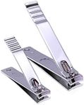 Giovanni Bresciani Stainless Steel Nail Clipper Set, Large Toenail Clippers and Small Fingernail Clippers