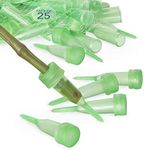 Royal Imports Floral Water Tubes/Vials for Flower Arrangements, Green - 2.5" (1/2" Opening) - Pointed Style - 25/Pack - w/Caps