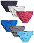 U.S. Polo Assn. Men's Underwear - 6 Pack Low Rise String Bikini Briefs (S-3XL), Red/Blue/Heather Grey/Magenta, S