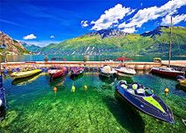 Lake Garda 1000 Piece Jigsaw Puzzles for Adults Speed Boats Jigsaw Puzzles for Adults 1000 Gifts