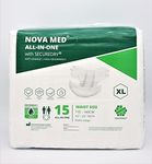 Novamed All in Ones Incontinence Pads, Incontinence Slips, Adult Nappies, Adult Diapers - 15 per Pack (X-Large) - 2880ml Absorbency - A British Brand