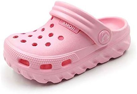 Amoji Kids Clogs Boy Garden Clogs Girl Garden Shoes Toddler Sandals Little Kid Children Gardening Clogs Slip On Big Kid Youth Shower Sandals Pink Size 2.5-3 Little Kid