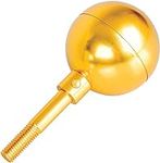 Deneve Gold 3" Flag Pole Ball Topper Ornament, Weatherproof Finial Flagpole Top Replacement with Aluminum Anodized Finish, Fits Standard USA Flag Pole, Solar Light & Pulley Truck