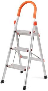 HORUSDY 3 Step Ladder Folding Aluminium Portable MultiPurpose Household Lightweight Sturdy Anti-slip 150KG Ladder Folding Step Ladder (3-Step)