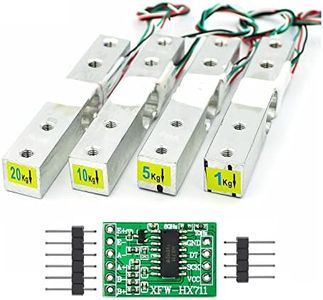 WWZMDiB 1KG/5KG/10KG/20KG Load Cell Amplifier+HX711 24-Bit ADC Weighing Sensor Module Used to Measure Force, Pressure, Displacement, Strain, Torque, Acceleration.