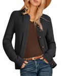 GRACE KARIN Cardigan for Women 2024 Long Sleeve Button Down Sweater Lapel Open Front Cardigan Sweaters Casual Knit Tops Black L