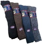 6 Pairs Mens Long Length Chunky 30% Wool Blend Boot Hiking Walking Socks/UK Size 6-11 Eur 39-45