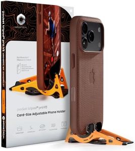 GEOMETRICAL Pocket Tripod PROv2 Universal Kit – Standard Fit Tripod for iPhone & Android, Adjustable Angles – Card-Size, Ultra-Compact Phone Tripod Stand for Photo & Video Creation – Lava Orange