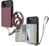 Cell Phone and Credit Card Holder with Crossbody and Wrist Straps, Stick-On Wallet w/RFID Protection Multiple Card Slots Transparent ID Pocket