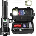 WOWNIGHT Torches LED Super Bright Rechargeable, 500000 Lumens Torches Battery Powered, Tactical Torch Rechargeable, Powerful Torch High Powered Flashlight for Camping Dog Walking Emergency Gift