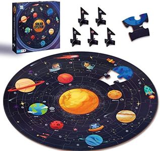 TAOZI&LIZHI Kids Puzzle Ages 4-8, Solar System Floor Puzzles Ages 3-5, Large Round Space Planets Jigsaw Puzzle Toys, Educational Learning Gifts for 6 7 8 Year Old Toddlers Boys Girls Children