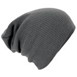 Beechfield Slouch Beanie Knit Hat, Smoke Grey, One Size