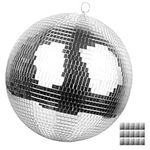 Faeshoo 16inch Large Disco Ball Mirror Ball for Disco Party Decorations, Disco Ball x 1pc, Replacement Mirror x 15pcs