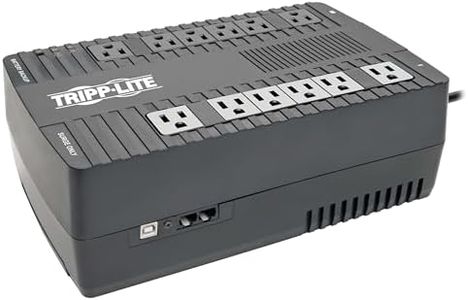 Tripp Lite 900VA Small UPS Battery Backup Surge Protector, AVR Automatic Voltage Regulation, 12-Outlets, Sine Wave, Mini UPS, TV & Computer UPS, 3-Year Warranty & $100,000 Insurance (AVR900U)